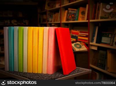 Row of colorful books