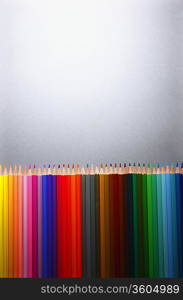 Row of multi colored pencils