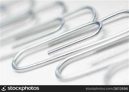 Row of paper clips, close-up