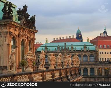 Row of statues at Zwinger palace in Dresden, Germany&#xA;