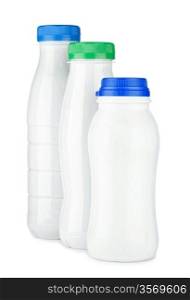 row of three white bottle