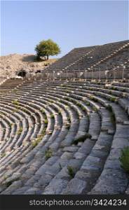 Rows of ancient theater in Ephesus, Turkey
