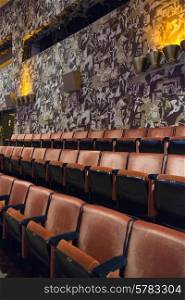 Rows of chairs in theater, Manhattan, New York City, New York State, USA