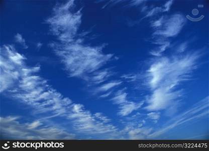 Rows Of Thin Clouds In A Clear Blue Sky