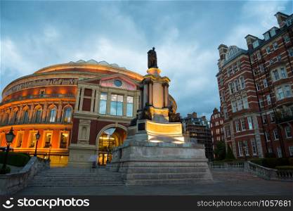 Royal albert hall theatre in London, England