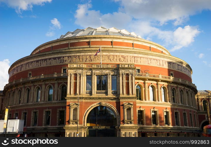 Royal albert hall theatre in London, England