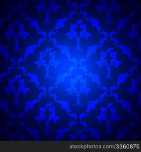 Royal Blue Dark Damask Background, Tile Seamlessly