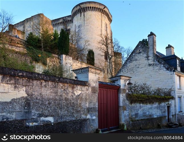 Royal City of Loches (France) spring view. Was constructed in the 9th century.