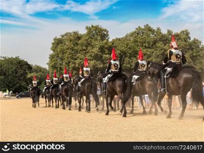 Royal Guards parade at the Admiralty House in London, England, United Kingdom
