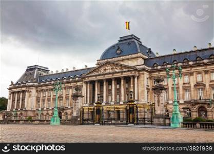 Royal Palace bulding facade in Brussels, Belgium