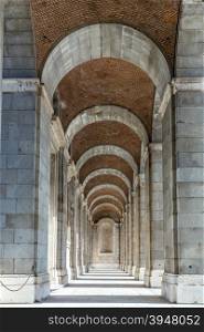 Royal Palace corridor, Madrid, Spain