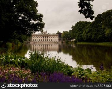 Royal Palace in Lazienki or Royal Baths park in Warsaw in Poland