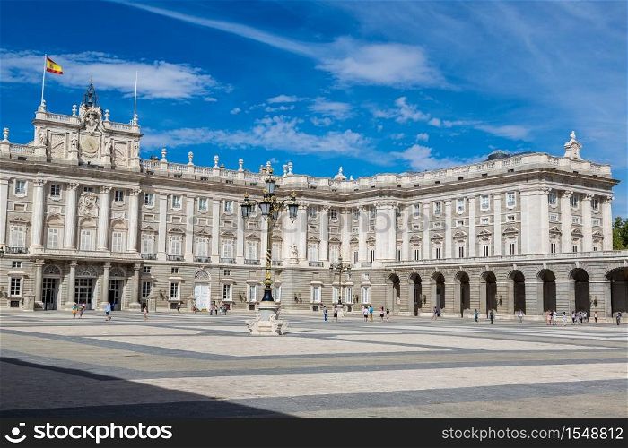 Royal Palace in Madrid in a beautiful summer day, Spain