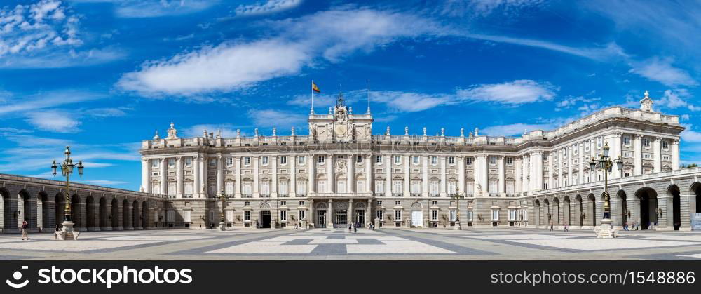 Royal Palace in Madrid in a beautiful summer day, Spain