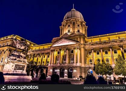 Royal Palace of Budapest at night (Hungary)