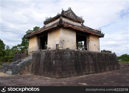 Royal pavilion on the ground of royal tomb complex near Hue, Vietnam