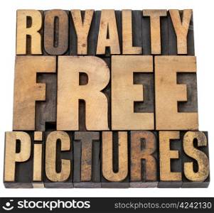 royalty free pictures - isolated words in vintage letterpress wood type