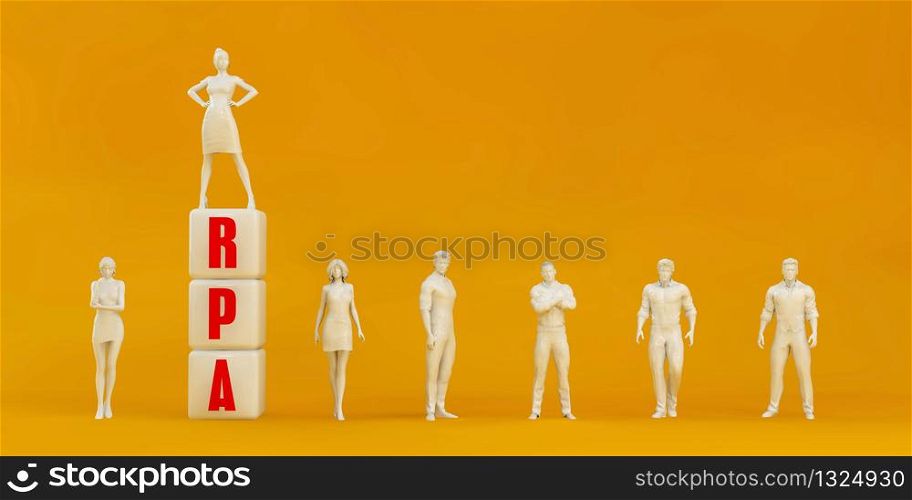 RPA Robotic Process Automation Presentation Background in Orange and Red. RPA Robotic Process Automation