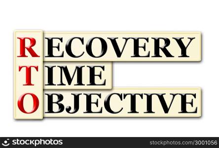 RTO - Recovery Time Objective acronym on white background