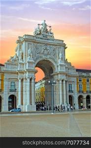 Rua Augusta Arch is a stone, triumphal arch-like, historical building and visitor attraction in Lisbon, on Commerce Square, built to commemorate the city's reconstruction after the 1755 earthquake.