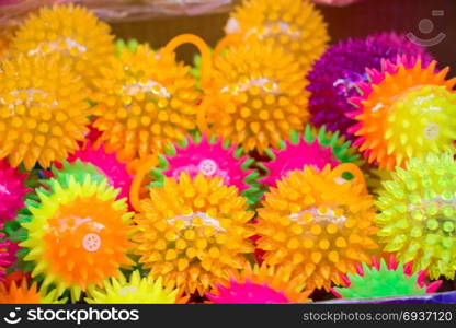 Rubber ball of various color as a background