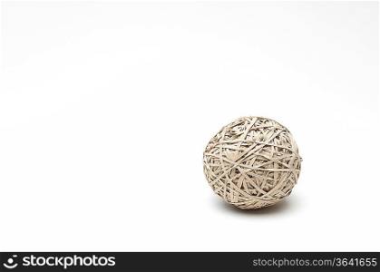 Rubber band ball on white background