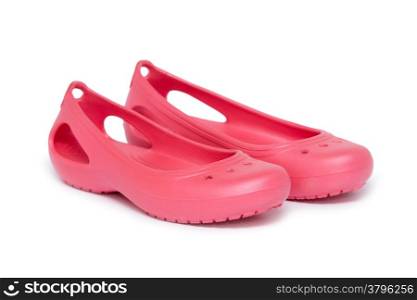 rubber sandals isolated on the white background