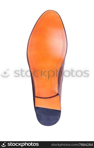 Rubber sole of a men&rsquo;s shoe on white background