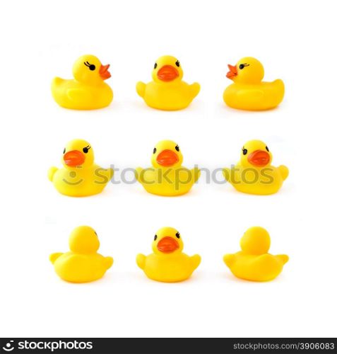 rubber yellow duck isolated on white