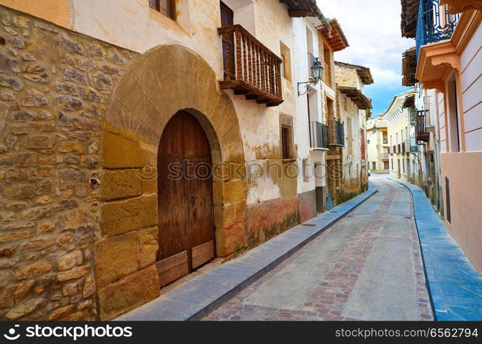 Rubielos de Mora village in Teruel Spain located on Gudar Javalambre Sierra