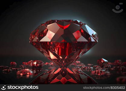 Ruby red on a dark background. Neural network AI generated art. Ruby red on a dark background. Neural network AI generated