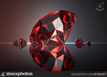 Ruby red on a dark background. Neural network AI generated art. Ruby red on a dark background. Neural network AI generated