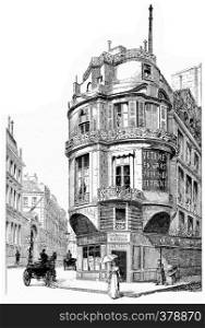 Rue La Vrilliere, vintage engraved illustration. Paris - Auguste VITU ? 1890.