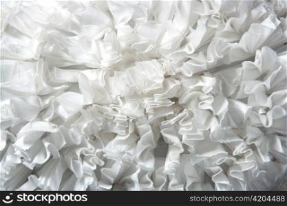 ruffled fabric pleated fashion texture background in white