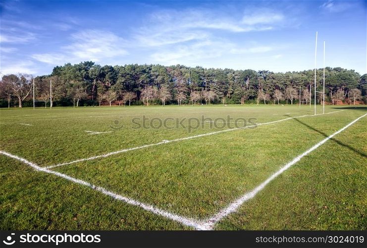 Rugby field in a sunny day