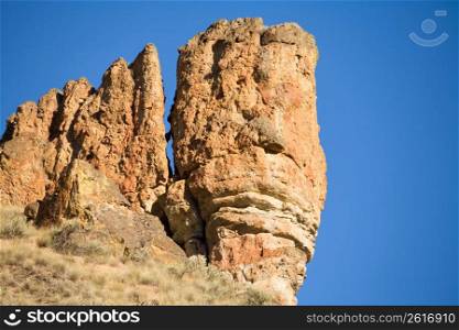 Rugged cliffs of rock formations in remote area