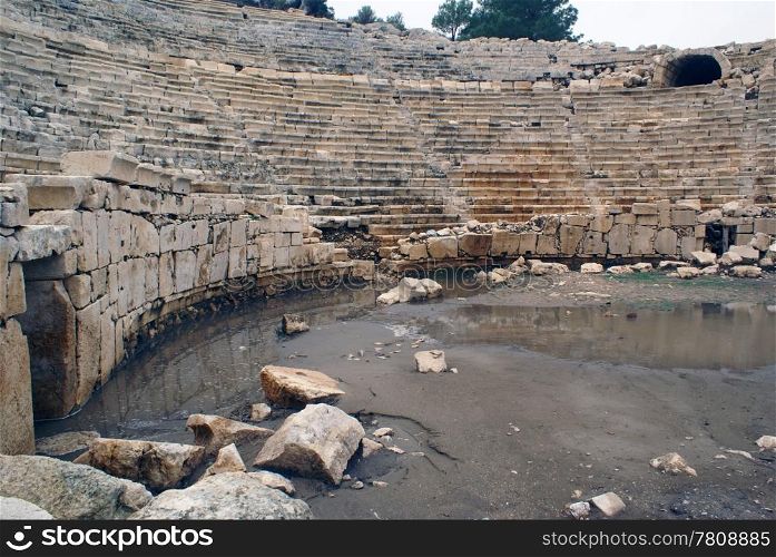 Ruibs of big theater in Patara, Turkey