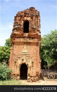 Ruin of old brick temple in Bagan, Myanmar