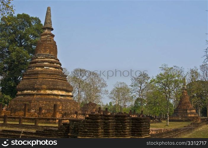 ruin of the temple wat Phra That in Kamphaeng Phet