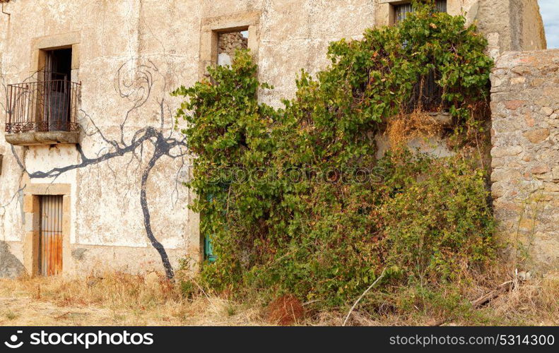 Ruined houses in the middle of the field