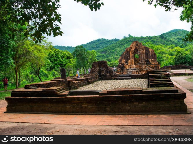 Ruined temple of the ancient Champa in My Son, Quang Nam, Vietnam.