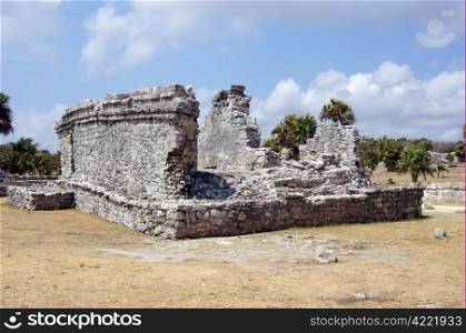 Ruined walls of palace in Tulum, Mexico