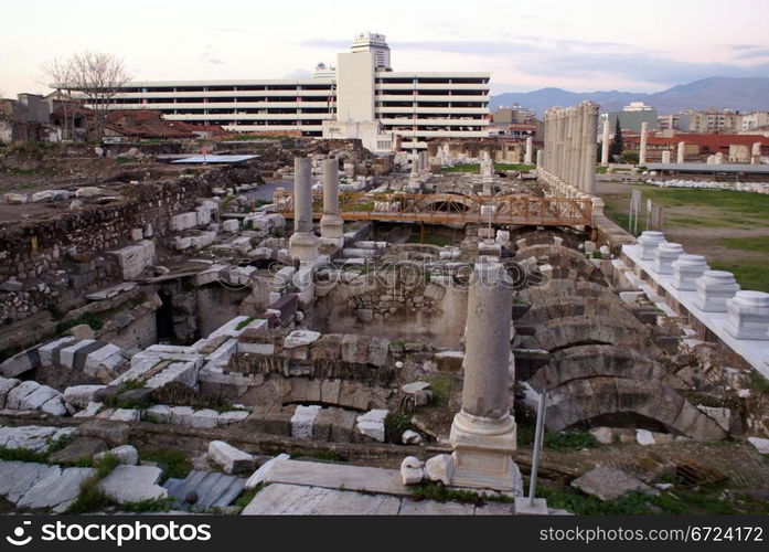 Ruines of temple on Agora in Izmir, Turkey