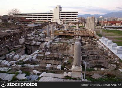 Ruines of temple on Agora in Izmir, Turkey
