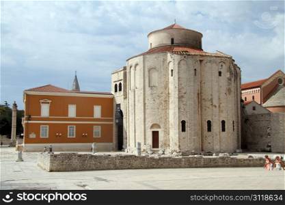 Ruins and church in the center of Zadar, Croatia