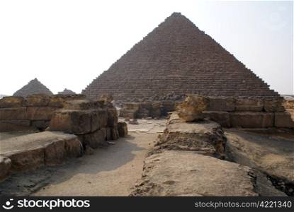 Ruins and piramids in Giza, Egypt