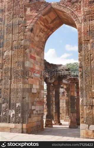 Ruins At Qutab Minar Complex, Delhi, India, UNESCO, World Heritage Site.