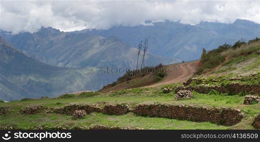 Ruins at terraced field, Moray, Sacred Valley, Cusco Region, Peru