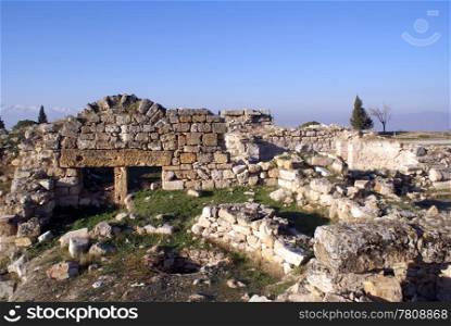 Ruins in Hierap[olis near Pamukkale, Turkey