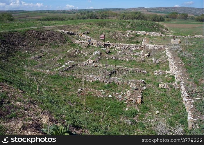 Ruins in hittites town Aladja-Hoyuk in Turkey